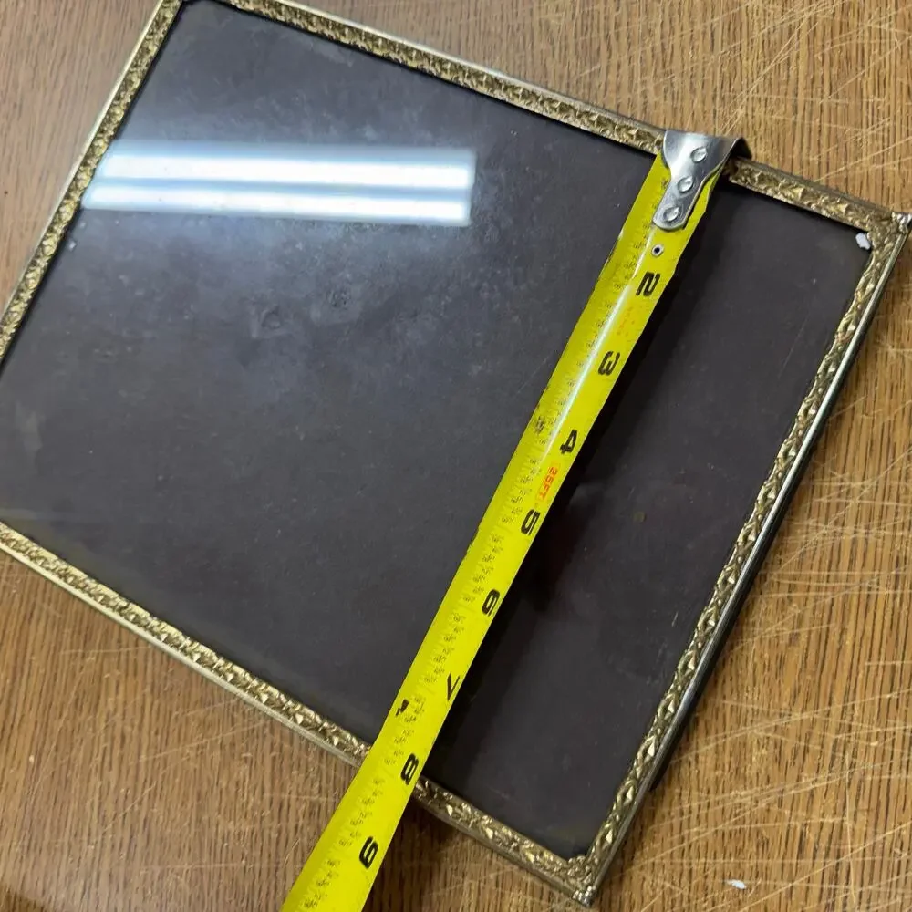 Vintage Picture Photo Frame 8x10 Gold Brass Tone Metal Ornate Hanging Wall Decor